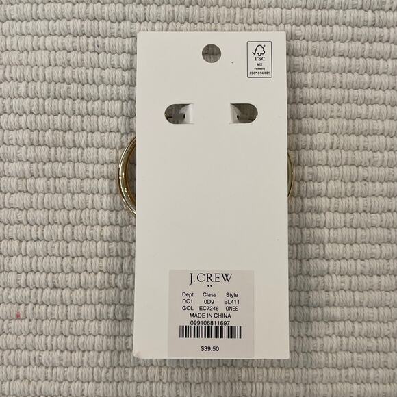 NWT J. Crew Gold Thick 1 1/2" Hoop Earrings - Picture 4 of 6